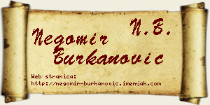 Negomir Burkanović vizit kartica